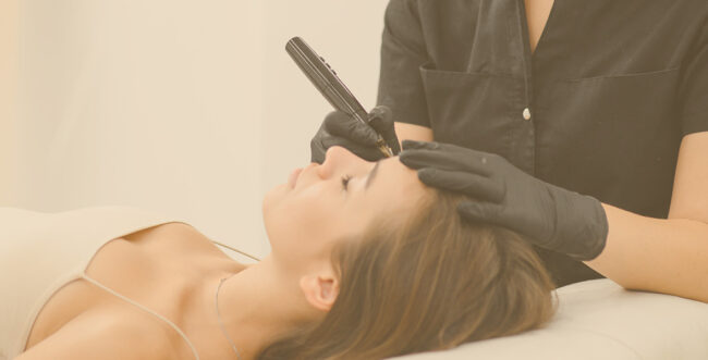 Breast Augmentation. Closeup Beautician Hands Drawing Surgical Lines On Woman Breast. Female Body With Black Marks On Breasts Before Plastic Surgery Operation